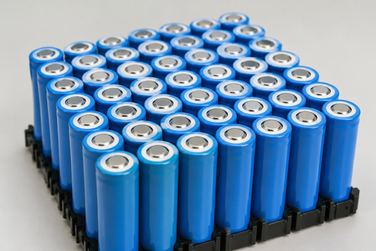 Array of cylindrical lithium-ion cells (illustrative)